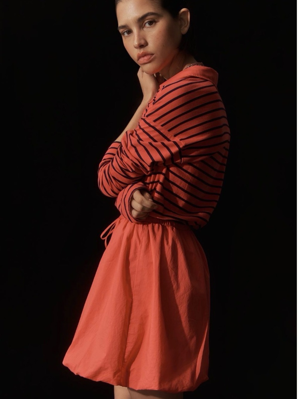 Sundry Twofer Polo Bubble-Hem Mini Dress - Picture 2 of 9